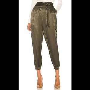 BB Dakota revolve pocket Science satin joggers olive green size medium
